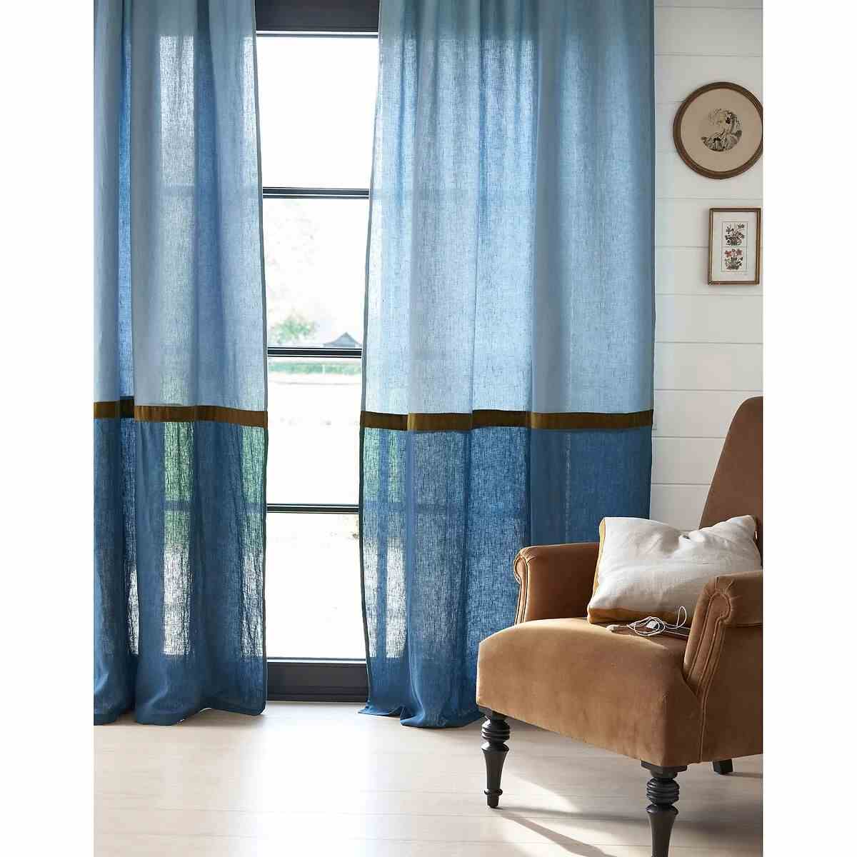 A Bi-Material Curtain In Color