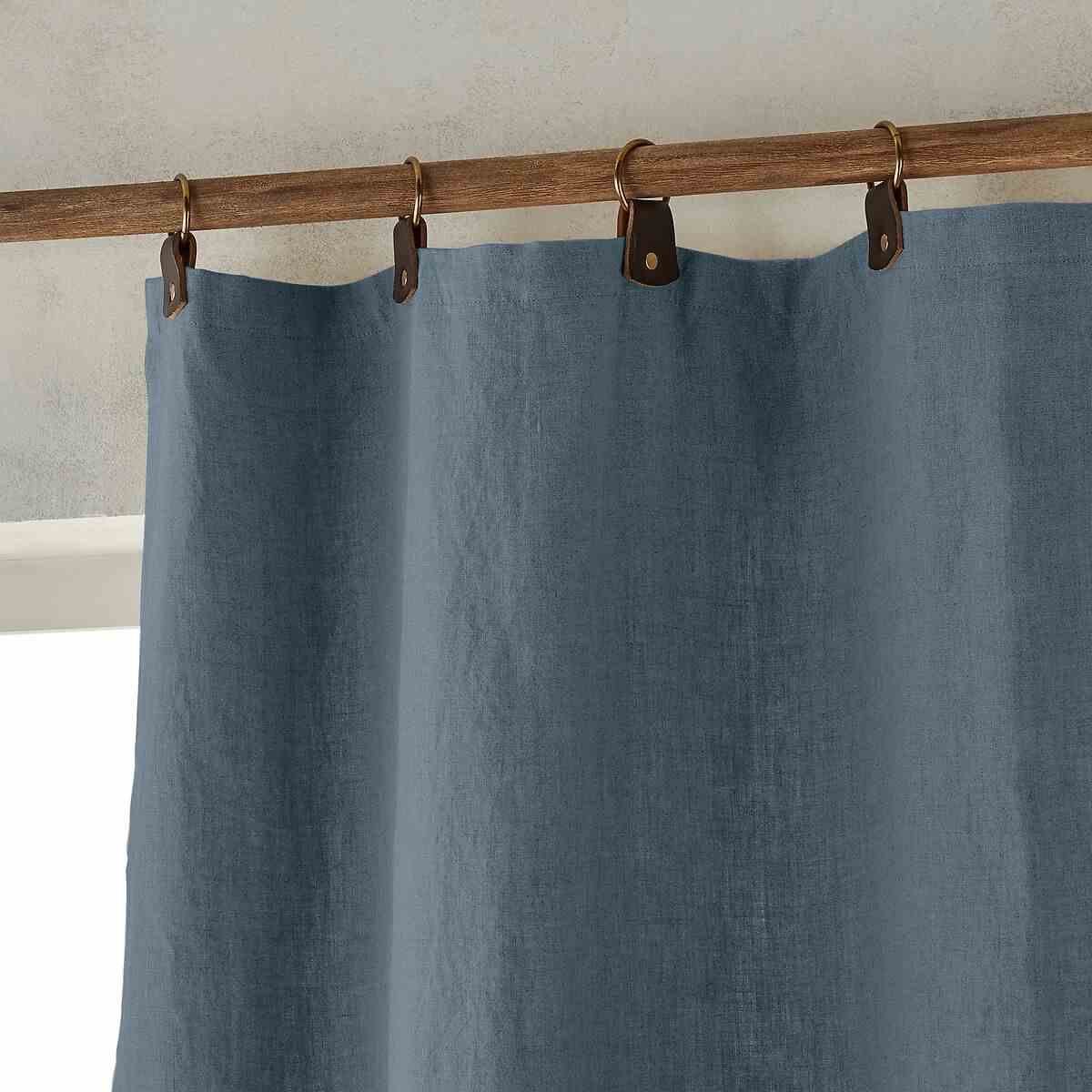A Leather Tab Top Curtain For A Refined Industrial Style 