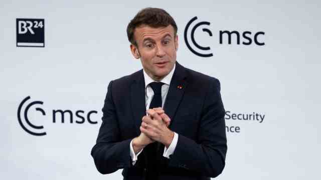 Munich Security Conference: Emmanuel Macron, President of France, on Friday at the Munich Security Conference.