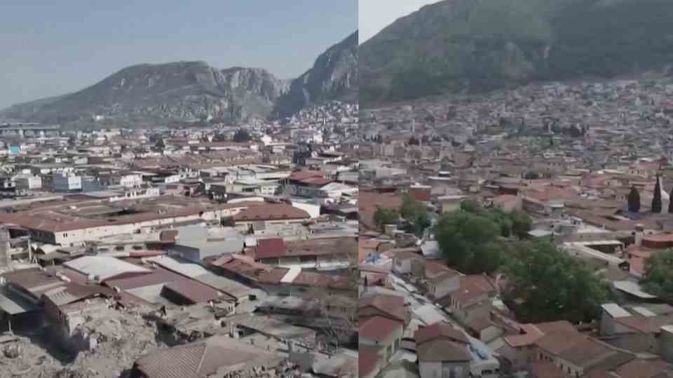 Before and after videos show the extent of the destruction in the earthquake area