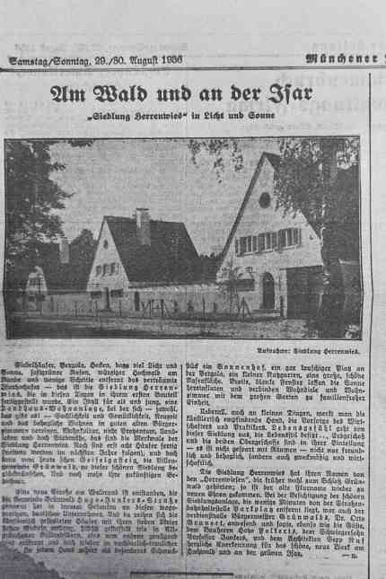 Grünwald: The Munich Latest News reported in 1936 about the opening of the settlement.