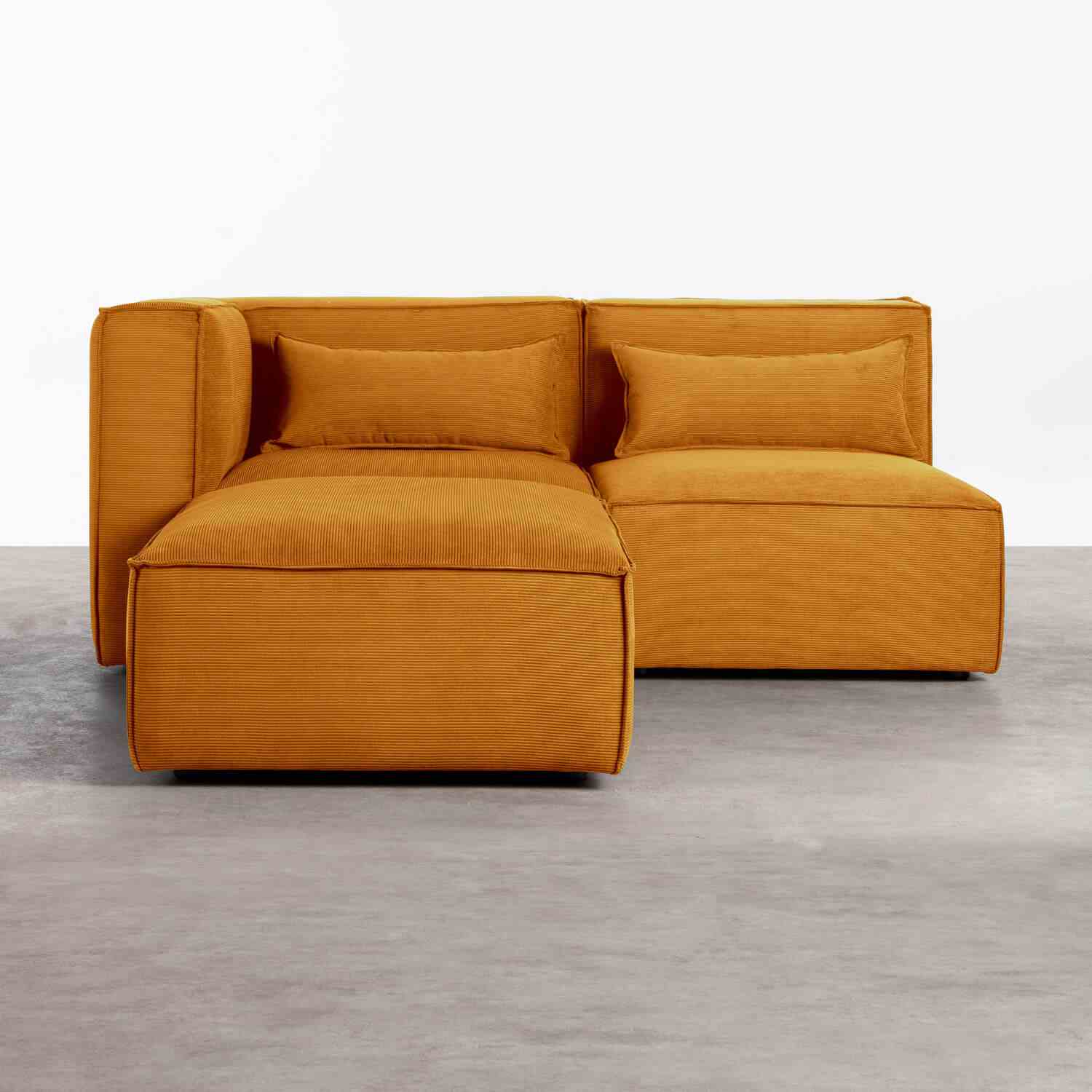 Modular Corner Sofa And Pouf In Velvet Kilhe