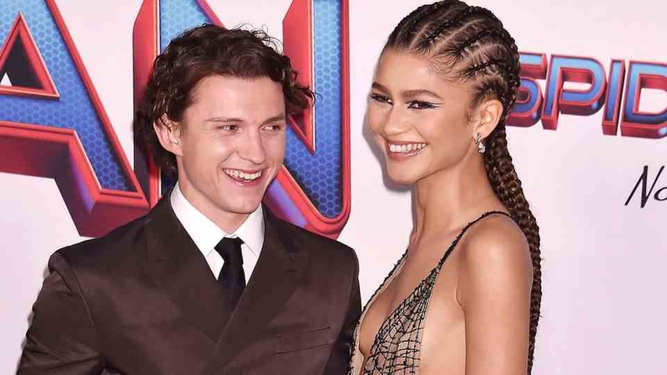 Zendaya and Tom Holland during a performance in Los Angeles.