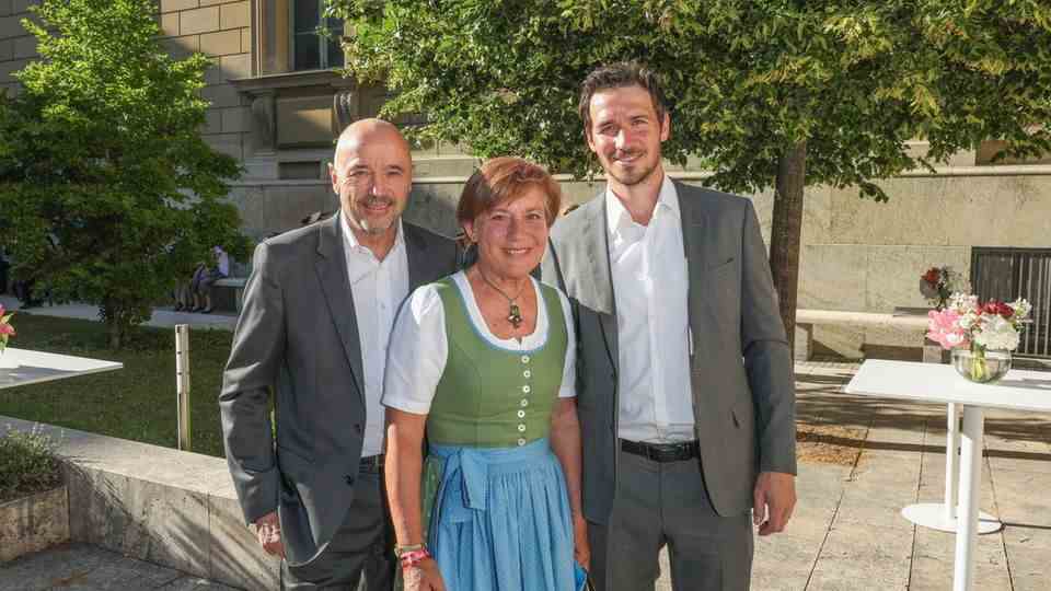 Rosi Mittermaier with husband Christian Neureuther and son Felix Neureuther