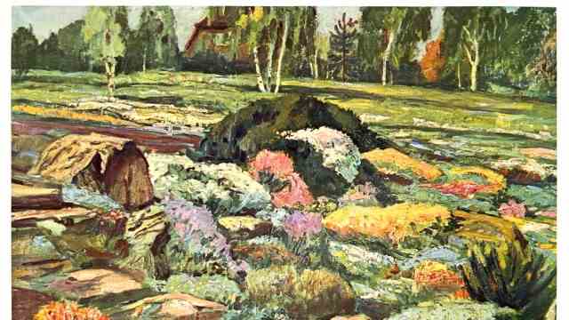 Artist domicile in the Fünfseenland: Wieland had been a member of the since 1894 "Munich Secession".  He liked to paint in the open air, for example the rock garden on his property.
