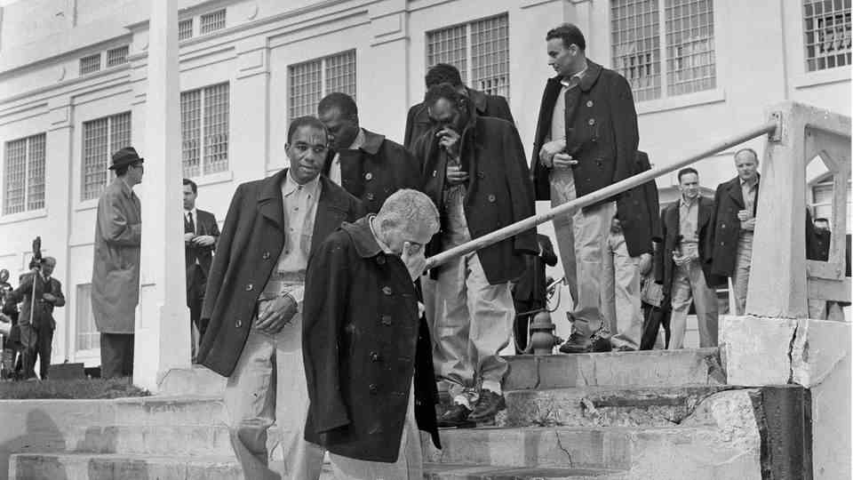 The "rock" is cleared: The last 27 prisoners leave Alcatraz on March 21, 1963