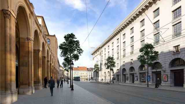Urban design: Long-term project: The entrance to the underground car park is to be relocated to Maximilianstrasse, with trees growing next to it.