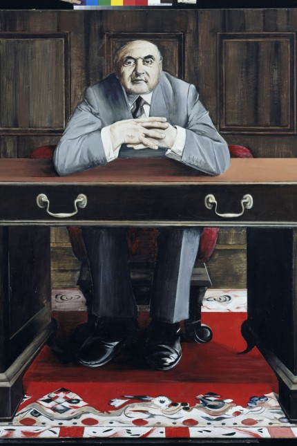 Kunsthalle Schweinfurt: Hans Platschek painted "Executive".  The acrylic painting dates from 1970.