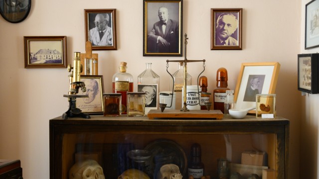 History of medicine: Riepertinger has arranged the collection neatly next to and above one another in display cases, some of which he built himself, all with titles and inscriptions, some with photographs of the patients next to them.