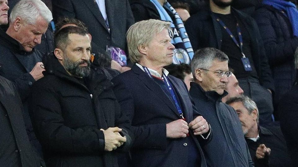 Sports Director Hasan Salihamidzic, CEO Oliver Kahn and Bayern President Herbert Hainer (from left to right)