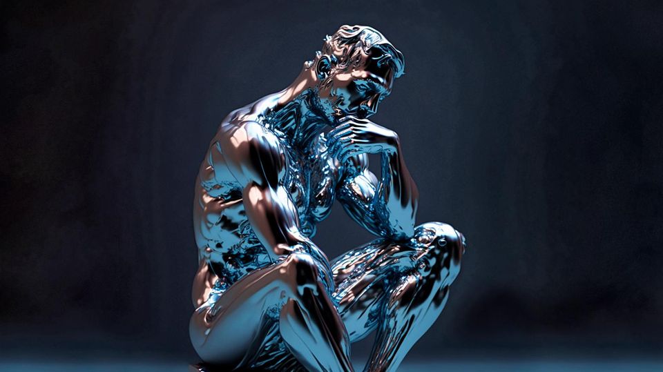 A thinker inspired by Rodin - but created by the AI ​​application Midjourney