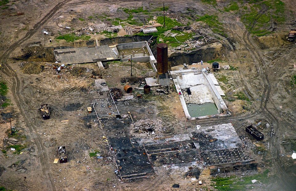 Die Überreste von Mount Carmel in Waco nach dem Brand