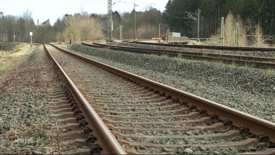 View of an empty track bed of a railway track © Screenshot 