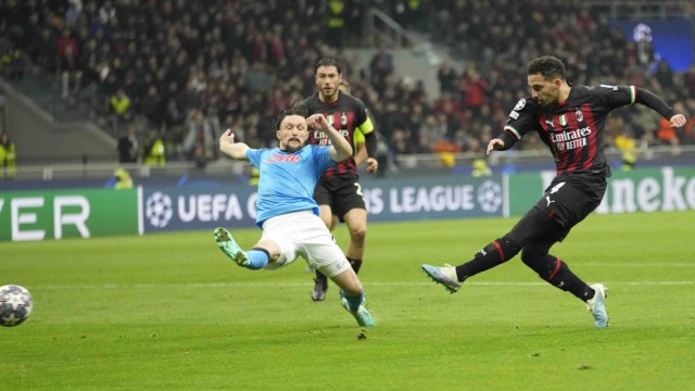 Champions League: Goal to win the first leg: Ismaël Bennacer (right) scores the 1-0 for Milan.