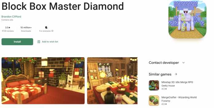 Screenshot Google Play of Block Box Master Diamond