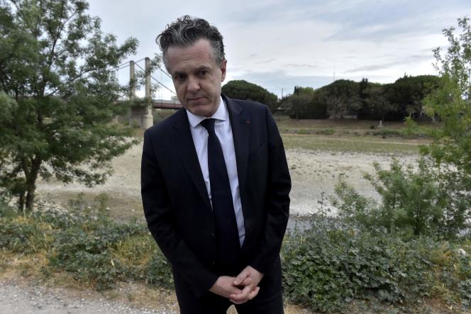 Christophe Béchu, Minister for Ecological Transition and Territories, on April 27, 2023, in Rivesaltes (Pyrénées-Orientales).