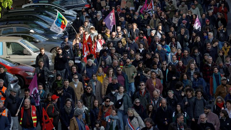 The demonstration in Paris on April 15, 2023. (GEOFFROY VAN DER HASSELT / AFP)
