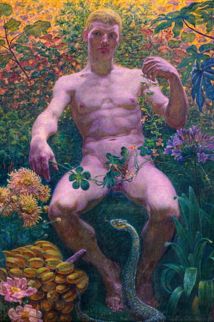 Ausstellungen: Kristian Zahrtmann malte diesen Adam im Paradies 1914. In der Ausstellung "Flowers Forever" in der Kunsthalle München hat er vermutlich keine Eva gesucht.