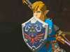 Link holds the Hylian Shield in Tears of the Kingdom