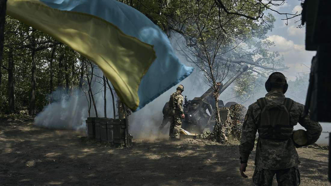 Ukrainische Soldaten in der Nähe von Bachmut