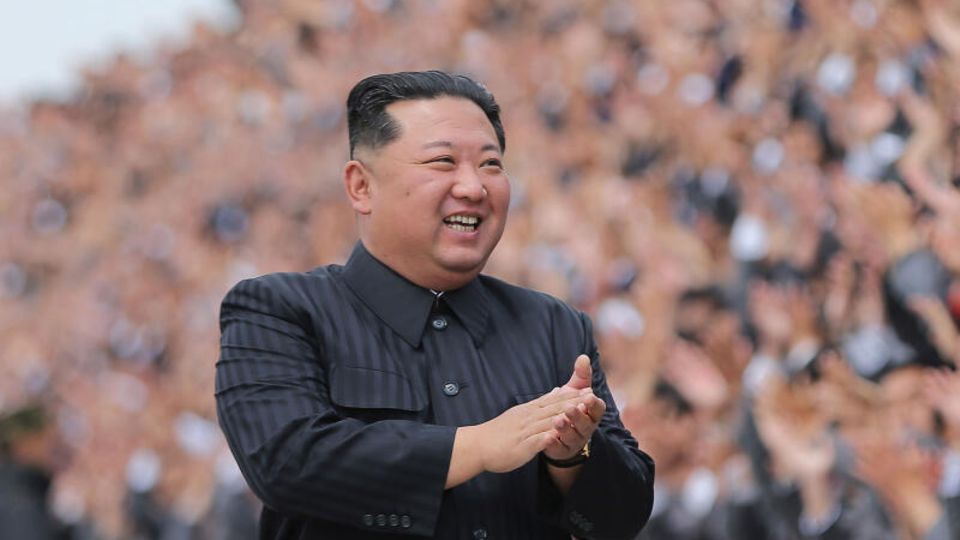 North Korean leader Kim Jong Un at a military parade