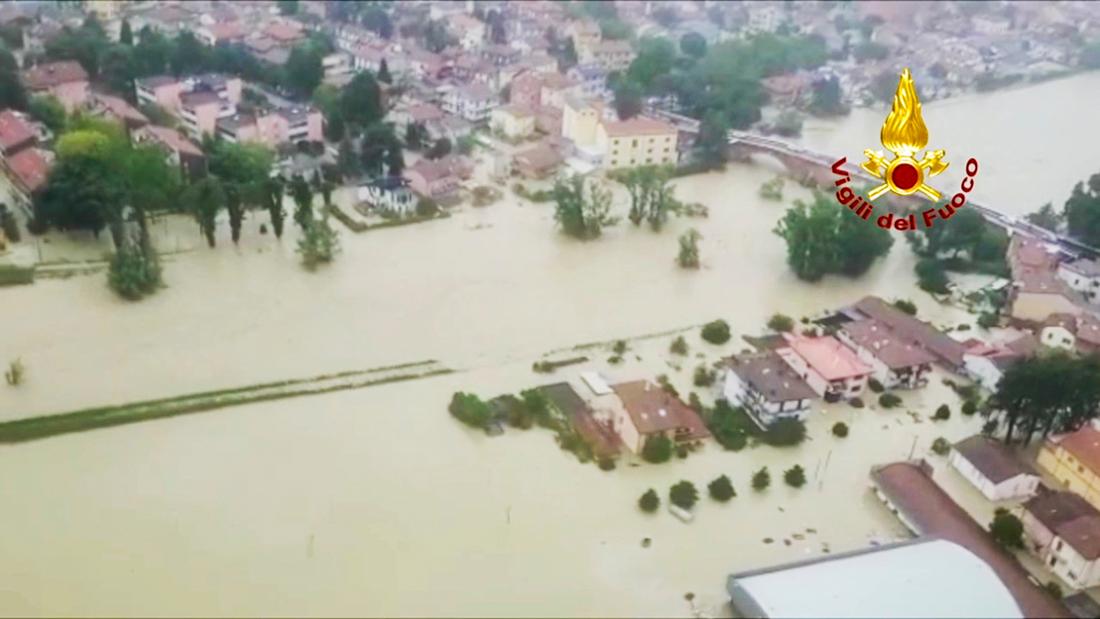 Floods after storms in Italy: Flooded houses in the northern Italian region of Emilia Romagna on Tuesday (May 16, 2023). 