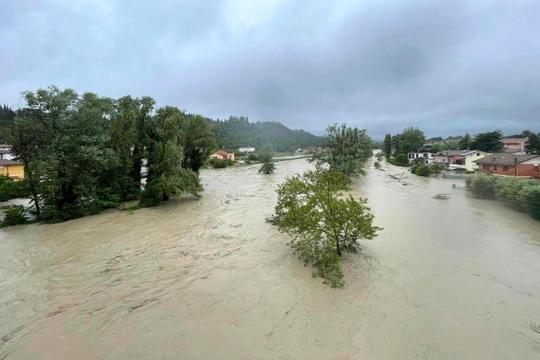 Floods in Italy: The Savio river near Cesena on the Adriatic coast burst its banks after heavy rainfall.