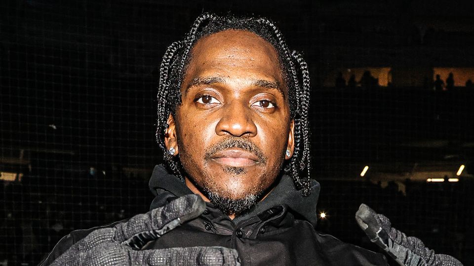 US rapper Pusha T poses for the camera.