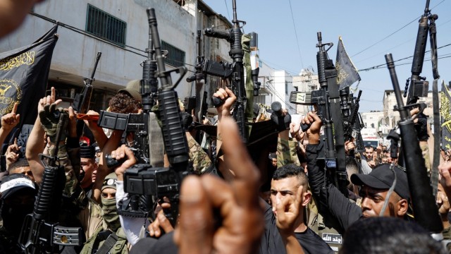 Israel: Tensions are high in the West Bank, here at a funeral for two Islamic Jihad men in Jenin