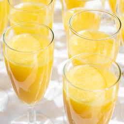 Glasses filled with orange juice