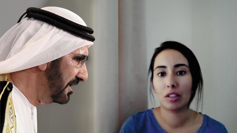 Princess Latifa (right) accused her father, the Emir of Dubai (left), of holding her against her will in a self-made video in 2018
