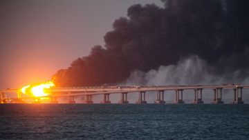 Flames and smoke after the Crimean bridge explosion (archive photo): Months after the explosion, the Ukrainian secret service officially confirmed Kiev's involvement.