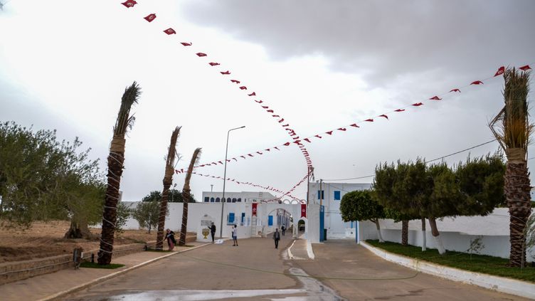 The synagogue of La Ghriba, on the Tunisian island of Djerba, on May 8, 2023. (DEFODI IMAGES / AFP)