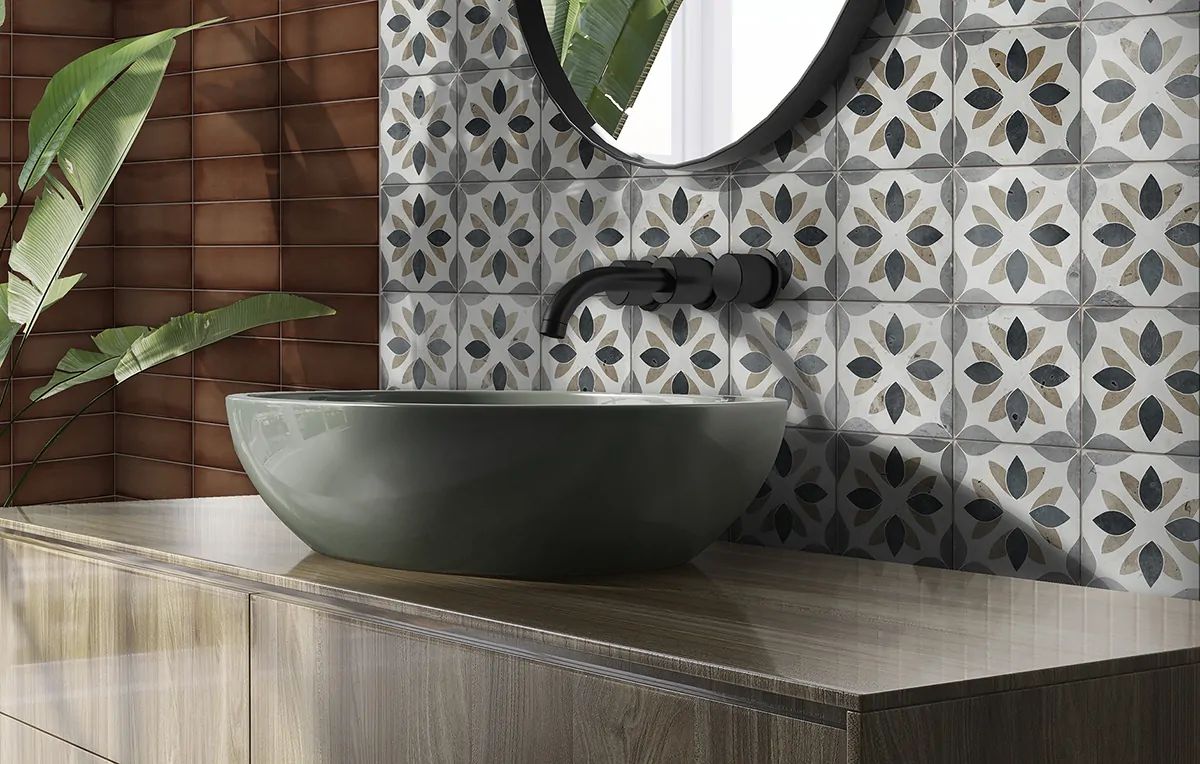 With Contemporary Minimalist Tile 
