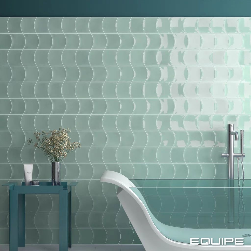 A Glossy Tile In The Bathroom 