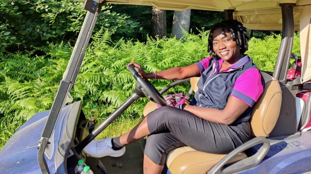 My passion: Auma Obama playing golf: "The golf course is my happy place"says Auma Obama.