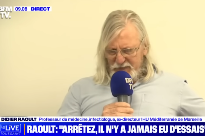Didier Raoult defends himself on BFM-TV, May 31, 2023.