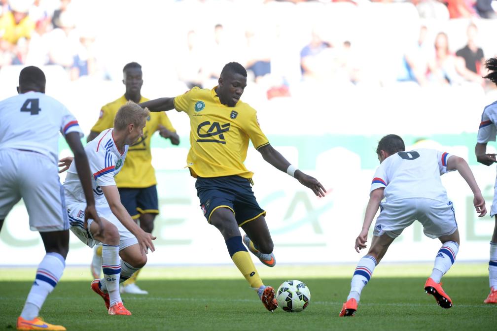 (Marcus Thuram, second scorer in the Gambardella Cup final for FC Sochaux against Olympique Lyonnais in 2015. /J. Prévost / L'Équipe)