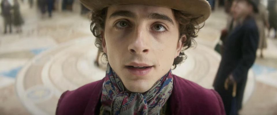 Timothée Chalamet as young Willy Wonka. 