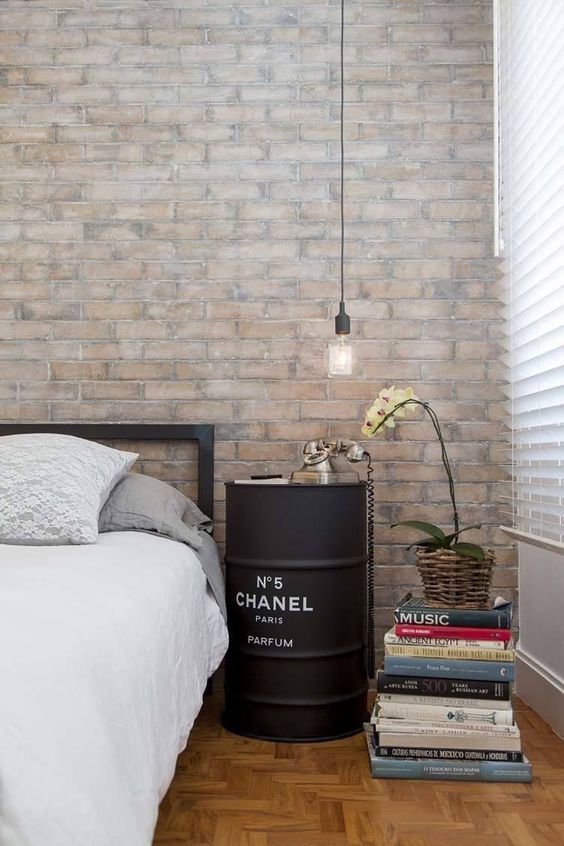 A redesigned container as a bedside table