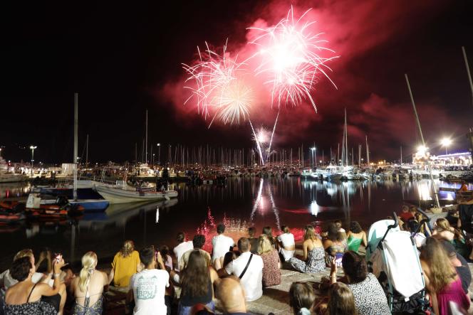The fireworks on the Tino-Rossi port, in Ajaccio, July 14, 2023.