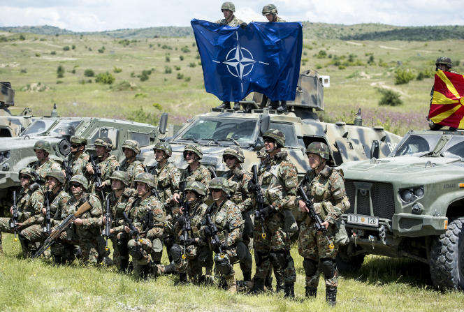 Macedonian soldiers take part in NATO's 'Fast response 23' military training near Negotino, Macedonia, May 29, 2023.