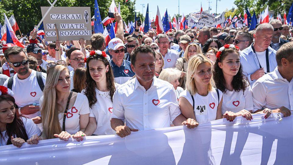 Warsaw Mayor Rafal Trzaskowski takes part in the Freedom March in Warsaw