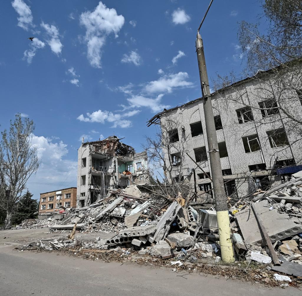 Ein zerstörtes Gebäude in Saporischschja (Foto vom 10.8.)