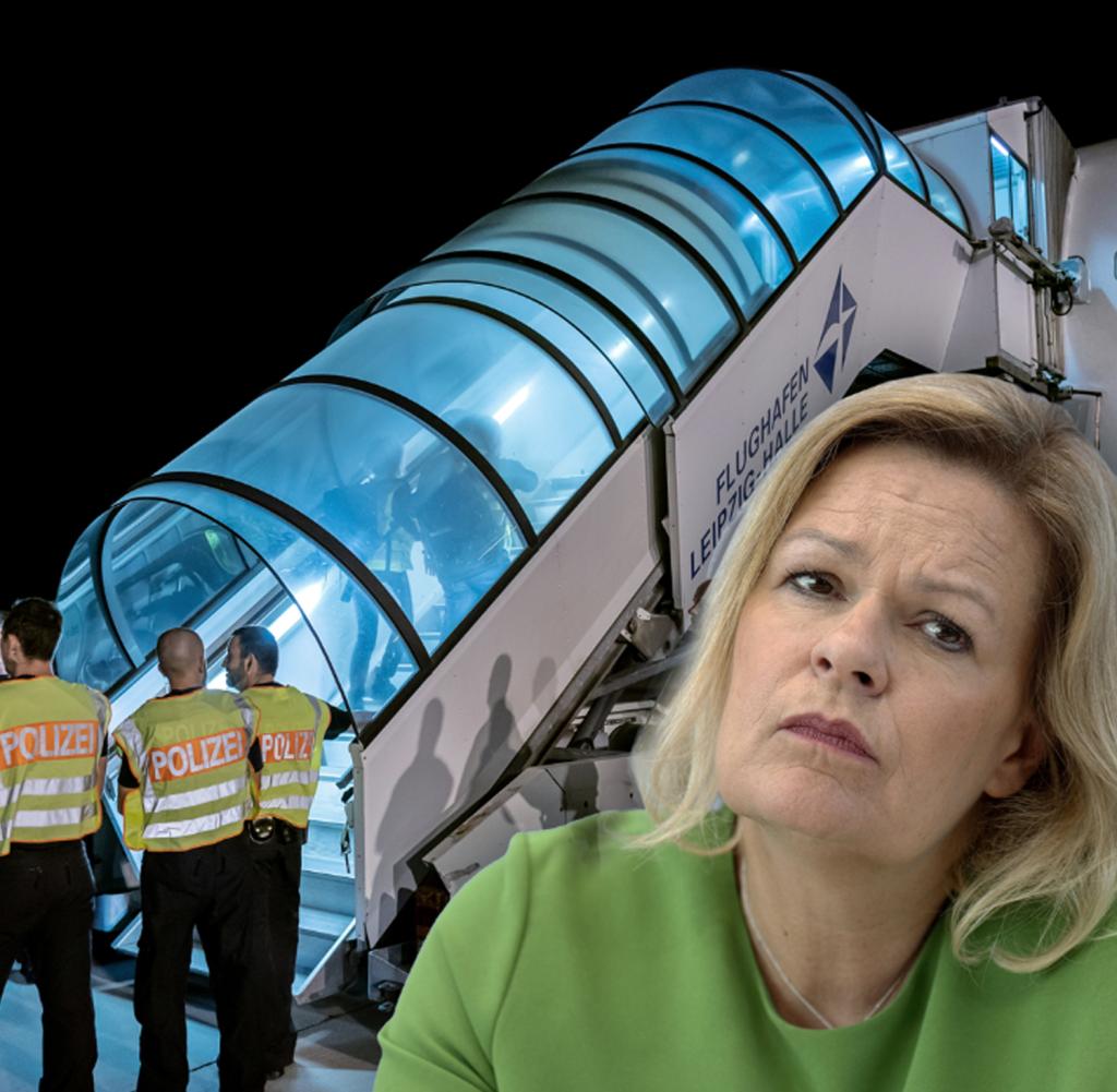 Deportation flight at Leipzig-Halle Airport, Federal Interior Minister Nancy Faeser (SPD)