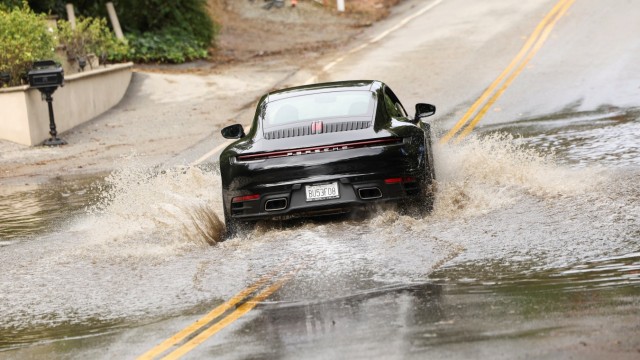 California: Flooded streets after tropical storm "Hilary" in Los Angeles.