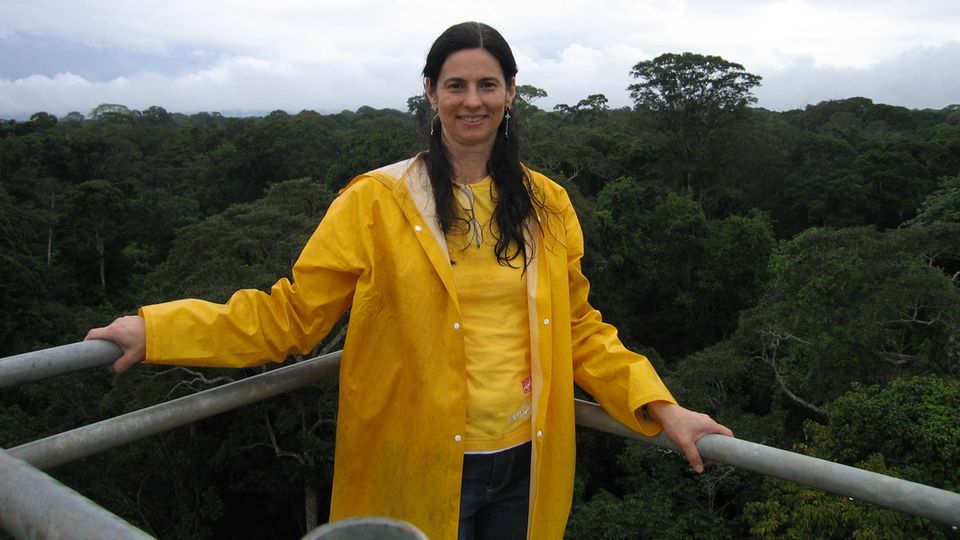 Luciana Gatti in front of her main research area - the Amazon rainforest