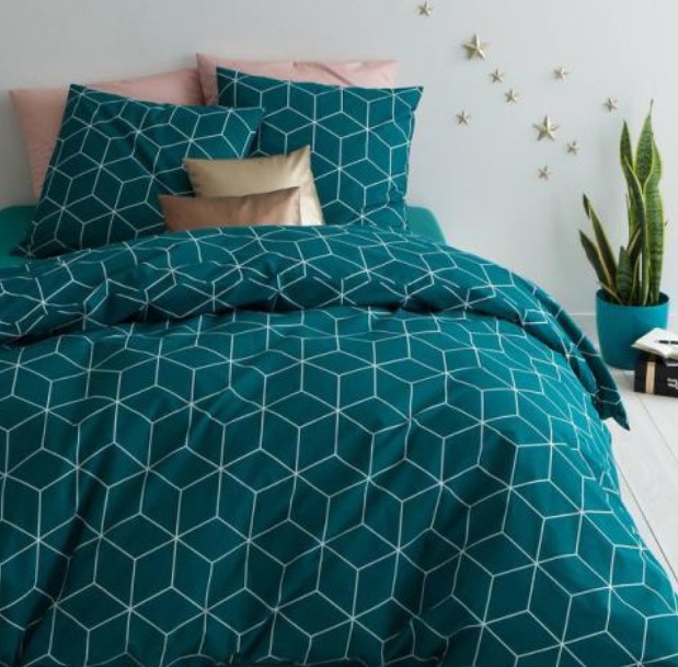 Set With Jehaut Duvet Cover In Green Cotton 