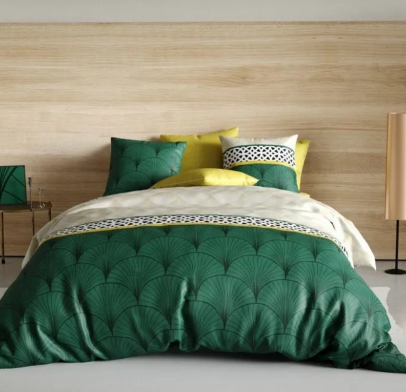 Duvet Cover And Pillowcases Color Green And Cotton Patterns Hope 
