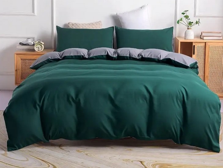 Green Bed Set With Gray Interior 